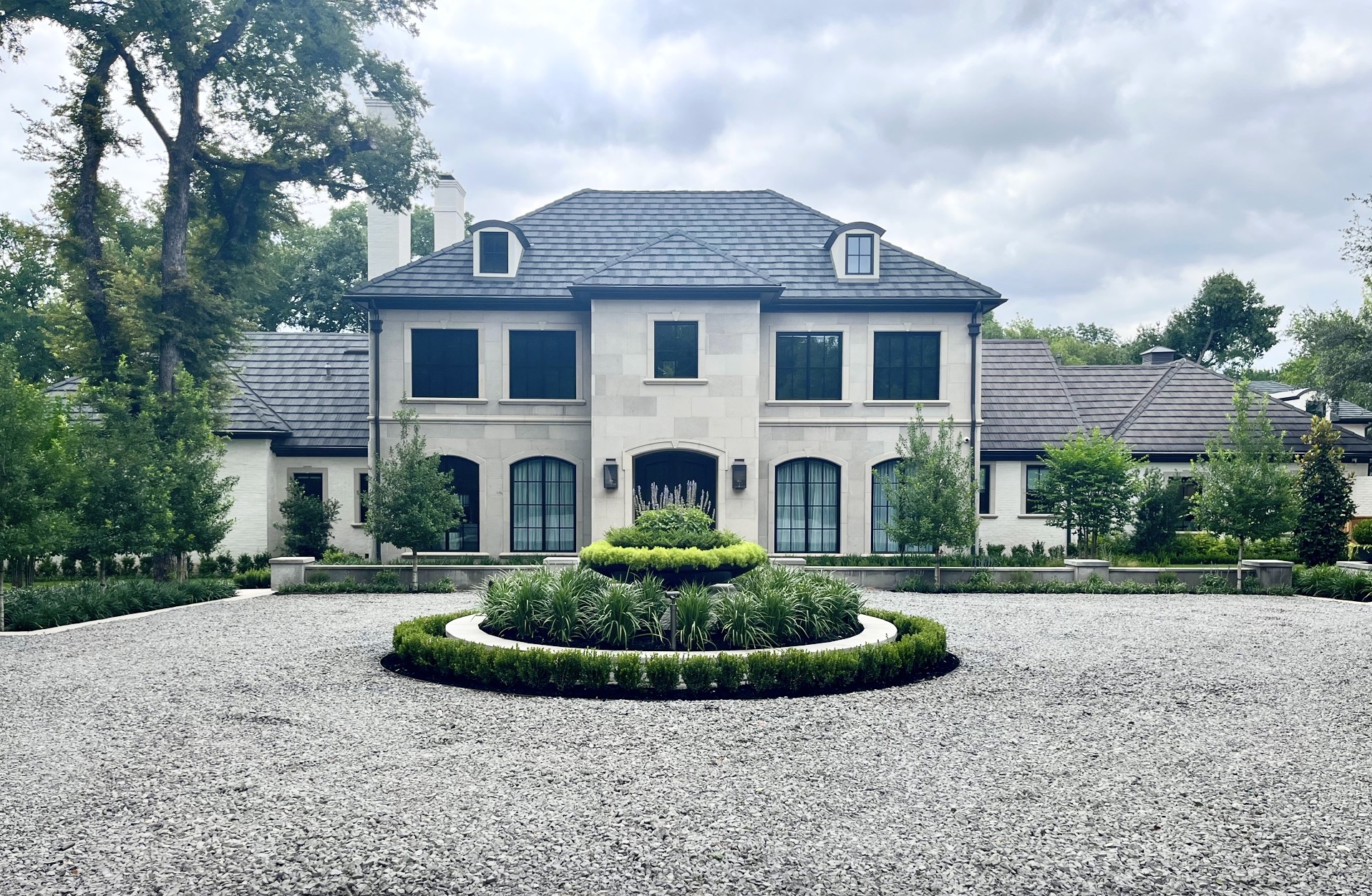 French formal pool and landscape design in Preston Hollow, Dallas by Dallas landscape architect