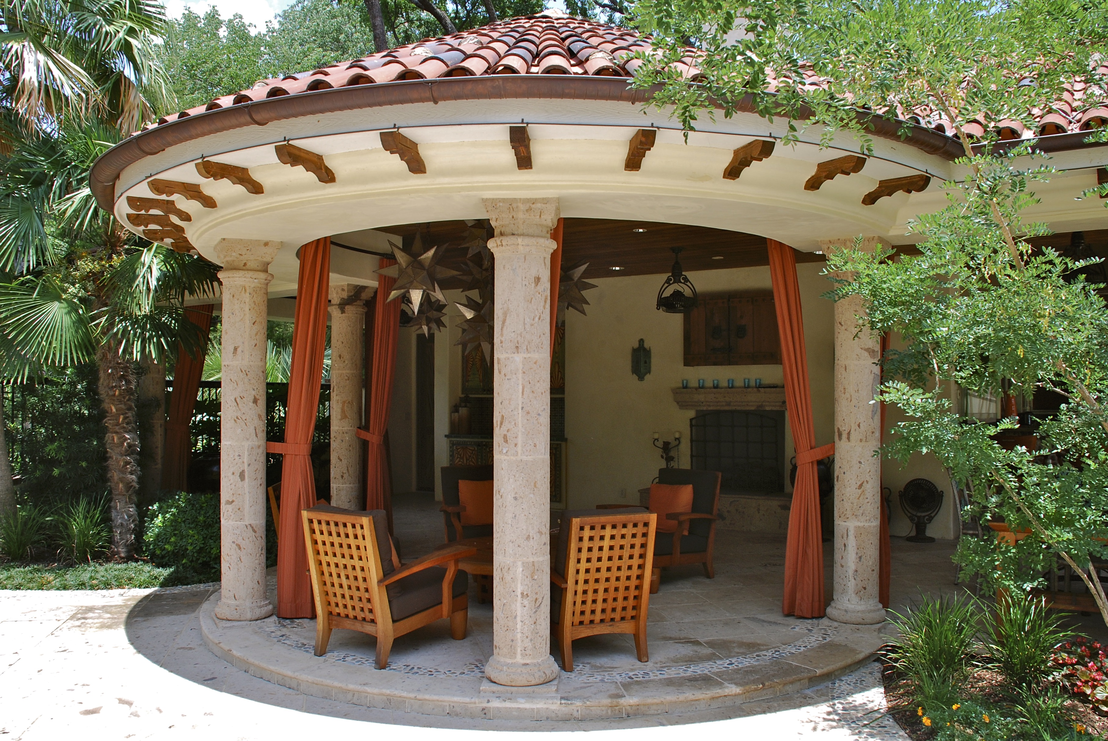 Spanish Colonial Estate estate landscape view 6 - residential landscape architecture in Dallas TX