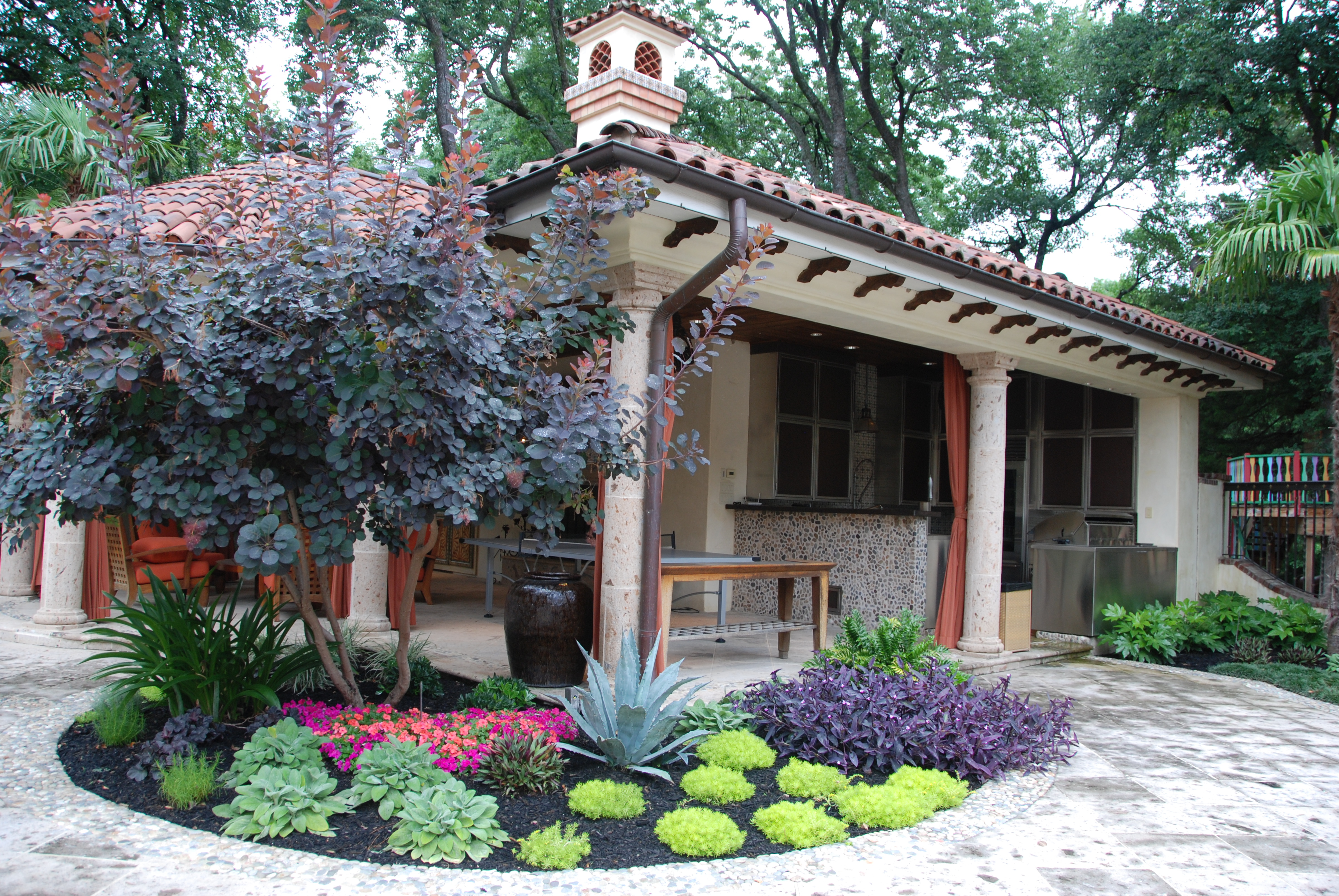 Spanish Colonial Estate estate landscape view 7 - residential landscape architecture in Dallas TX
