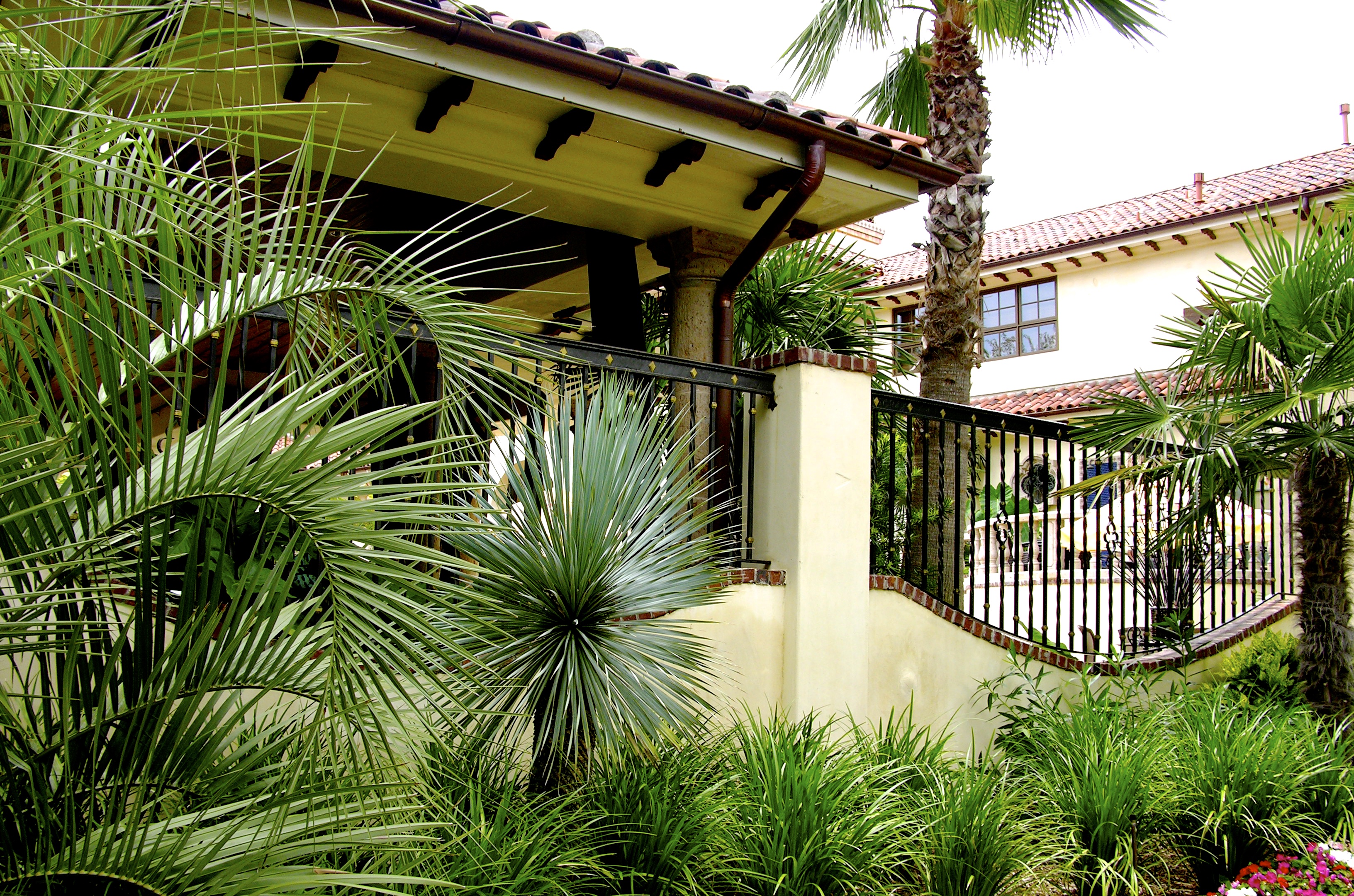 Spanish Colonial Estate estate landscape view 9 - residential landscape architecture in Dallas TX