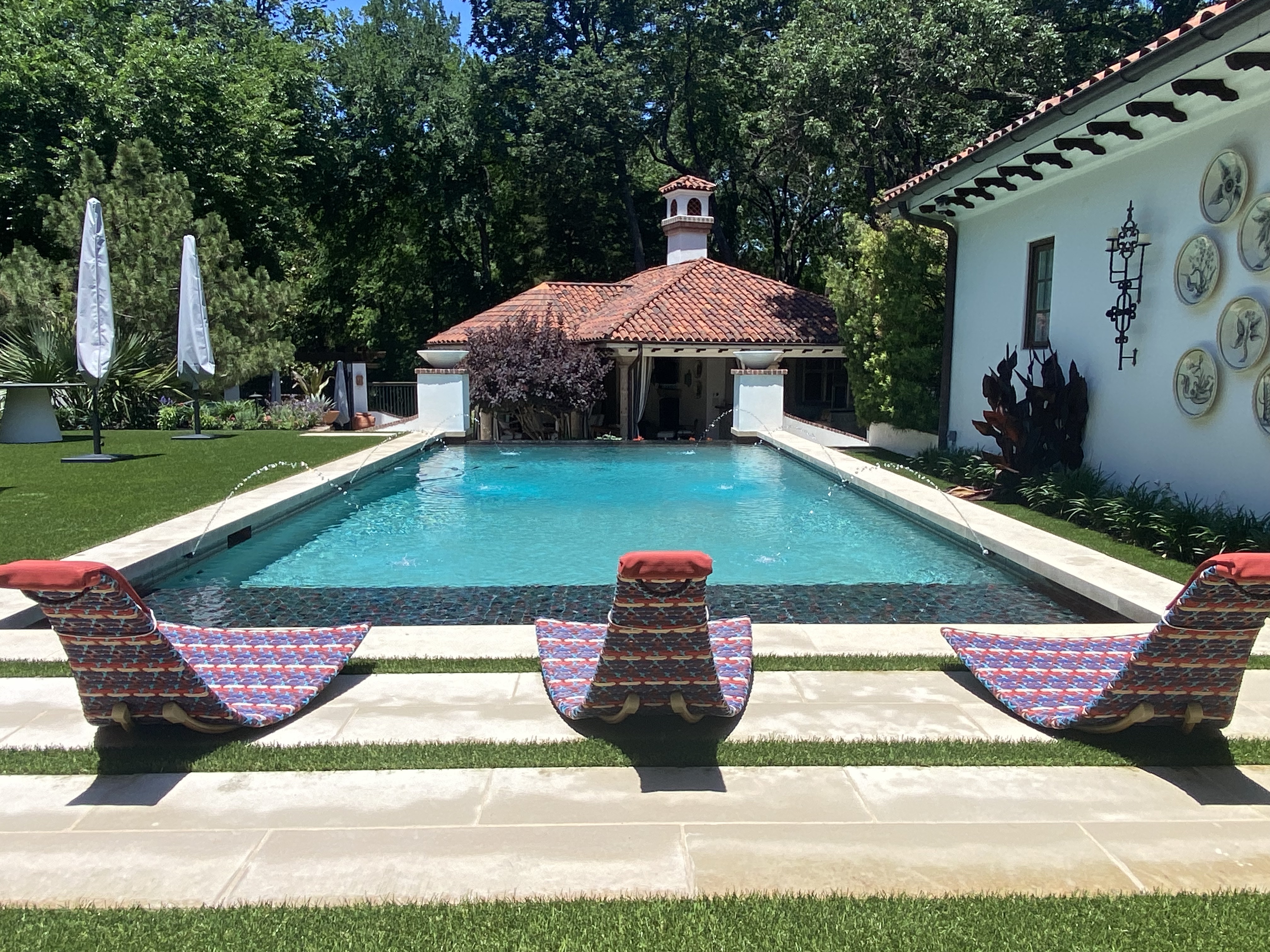 Spanish Colonial Estate golf green detail - Spanish Colonial landscape design by Original Landscape Concepts in Dallas