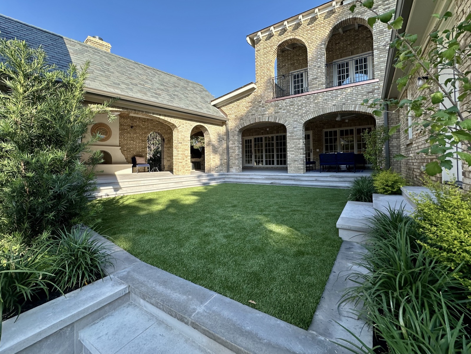 Historical Tudor landscape view 15 - residential landscape design in Dallas TX