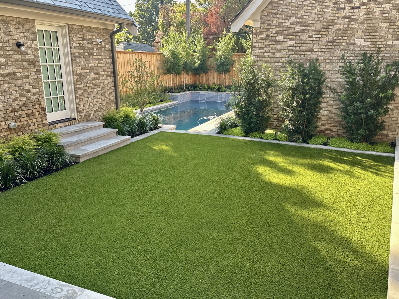 Historical Tudor landscape view 16 - residential landscape design in Dallas TX