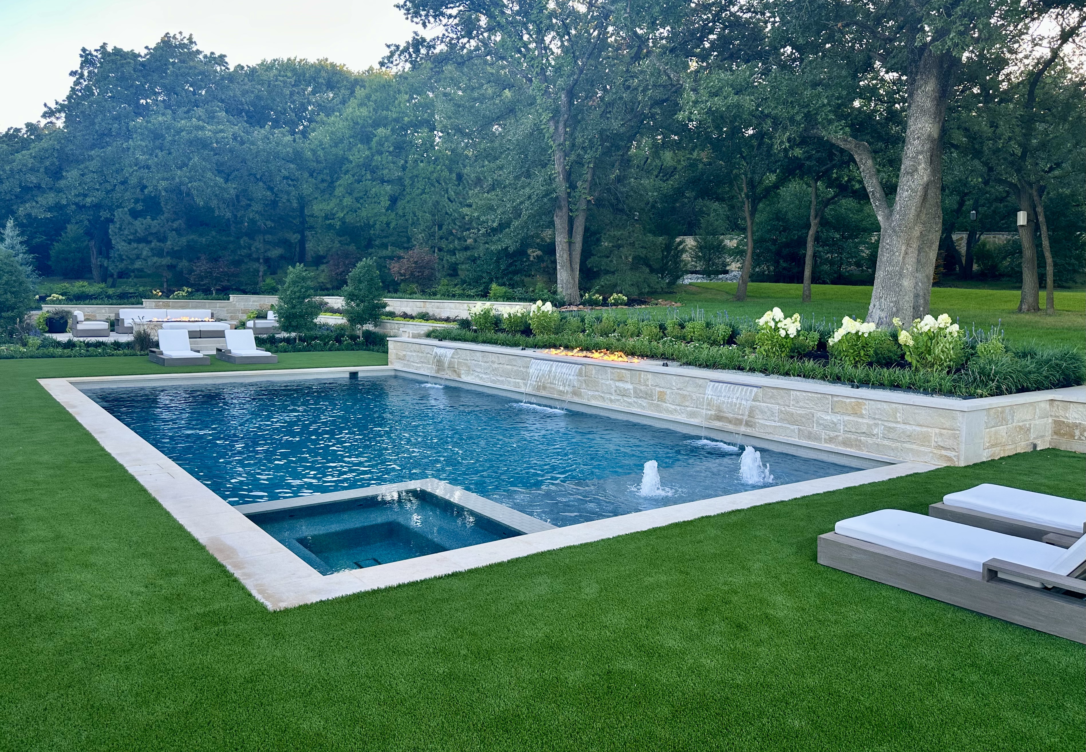 Modern estate luxury pool design in Westlake Texas by Dallas landscape architect